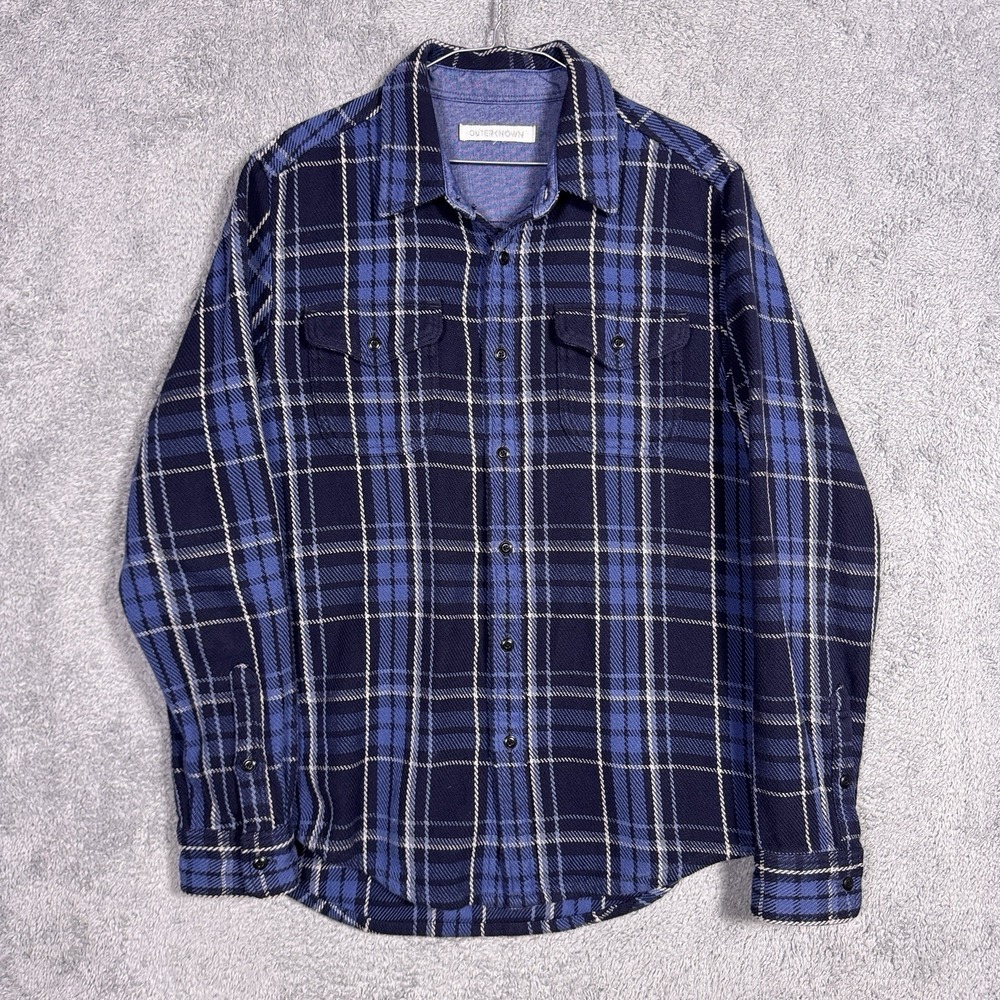 Outerknown Shirt Mens S Blanket Flannel Shacket Organic Cotton Twill Tartan